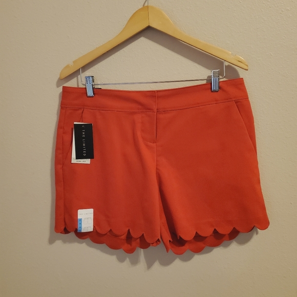 The Limited Pants - SALE The Limited red scalloped hem tailored short